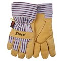Heatkeep Protective Gloves, Men's, L, 1112 in L, Wing Thumb, EasyOn Cuff, Pigskin Leather, Palomino 1927-L